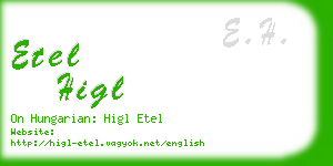 etel higl business card